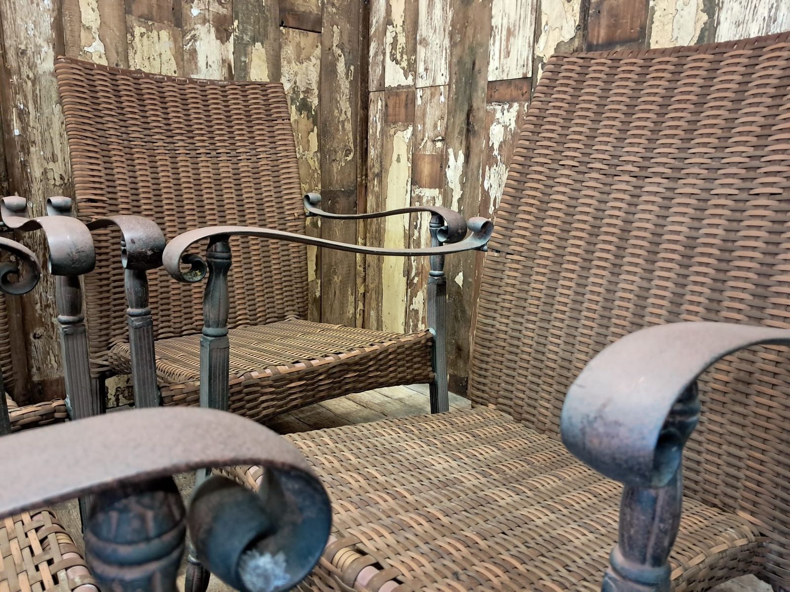 photo furniture Set Of Four Rattan Garden Armchairs