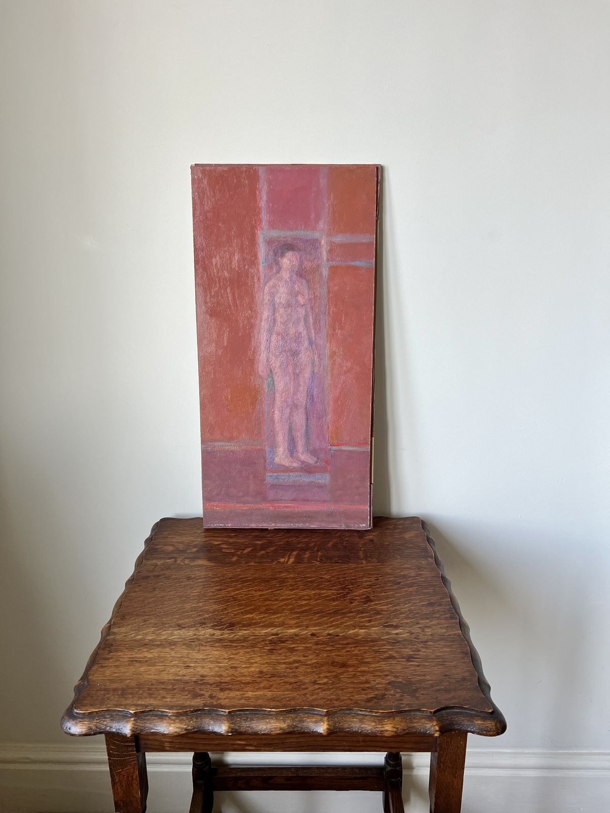 Nude Figure. Oil Painting On Board. Mid 20th Century, Signed And Dated 1974 photo for sale