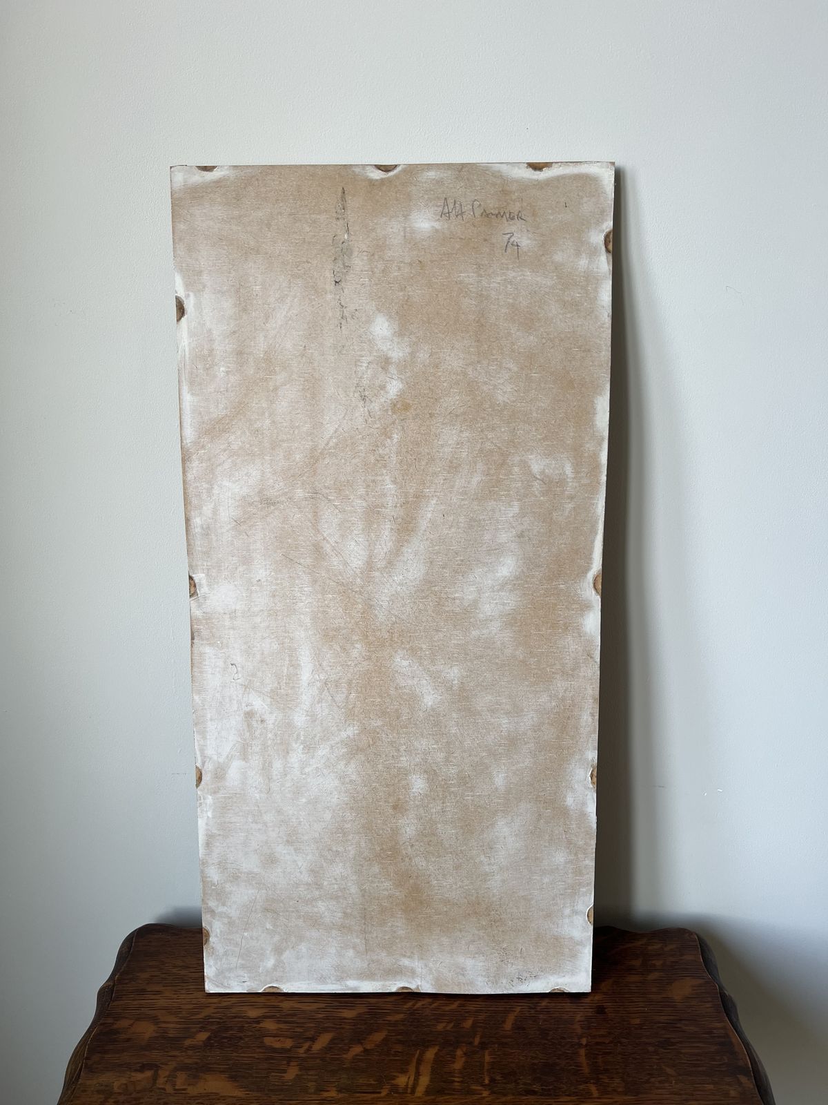 photo vinterior Nude Figure. Oil Painting On Board. Mid 20th Century, Signed And Dated 1974