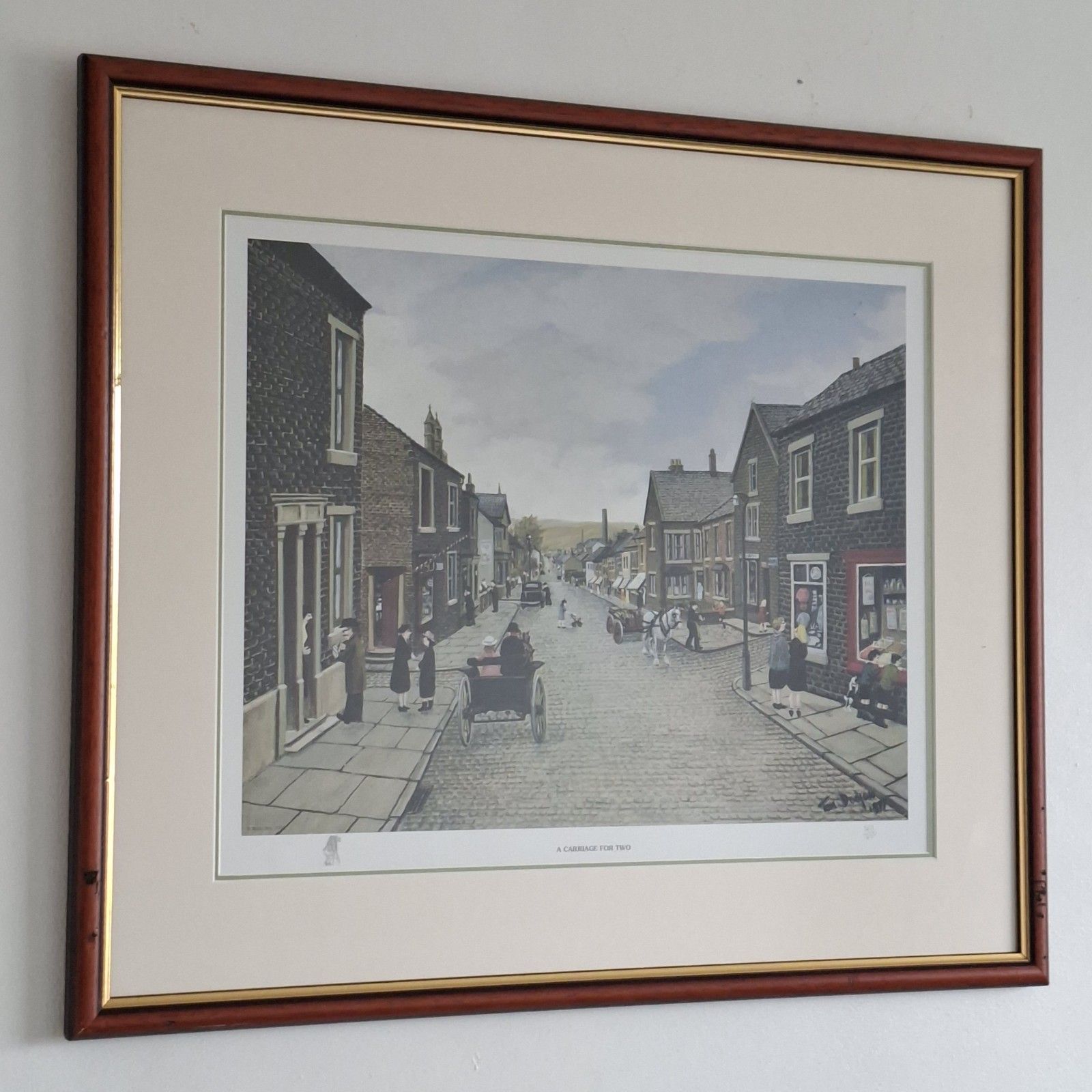 Tom Dodson Limited Edition Print Manchester Artist A Carriage For Two 1970s