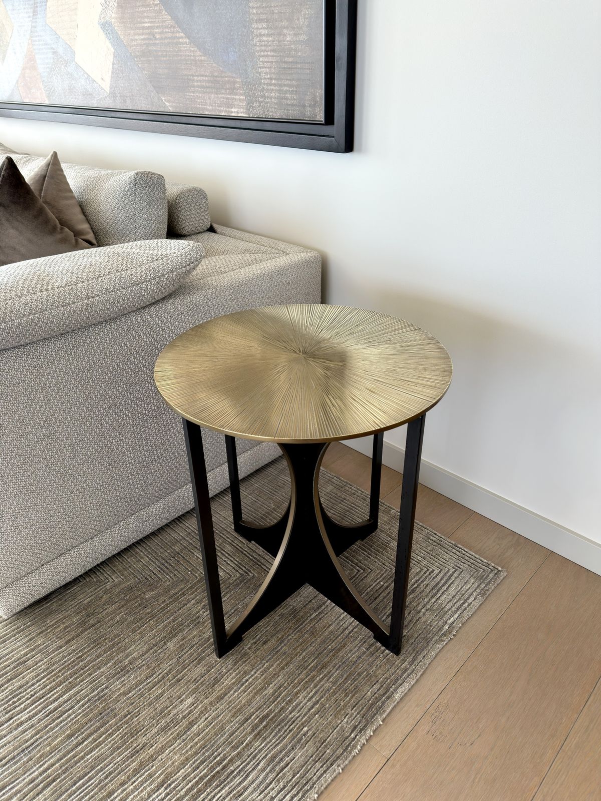 Catalina Bronze And Milled Steel Side Table By Tuell & Reynolds, 2016 photo for sale