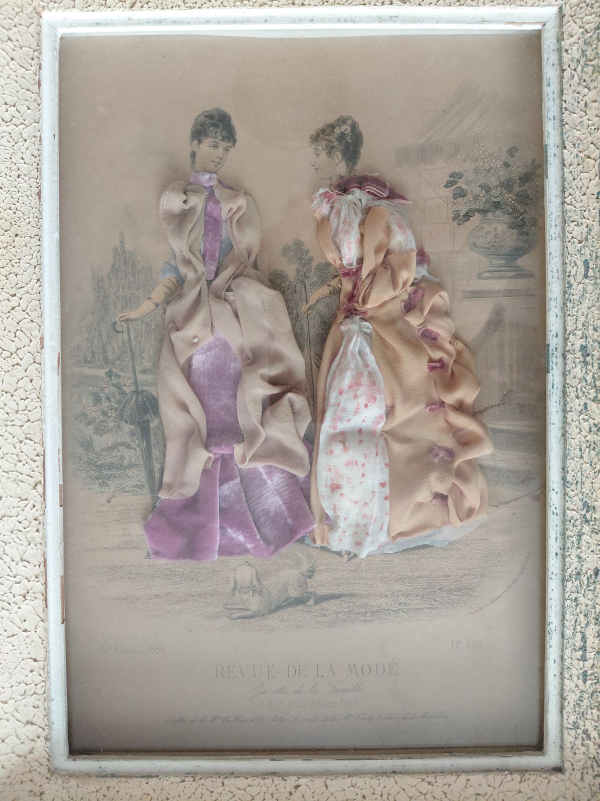 Antique French Fashion With Exquisitely Dressed Figures Framed photo furniture