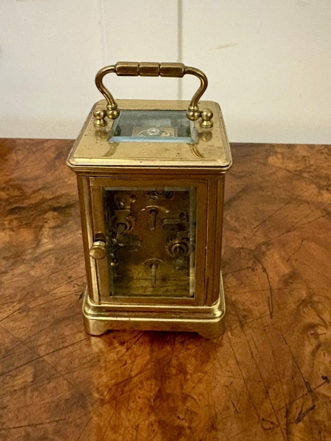 Antique 19th Century Miniature Brass Carriage Clock With Alarm photo buy