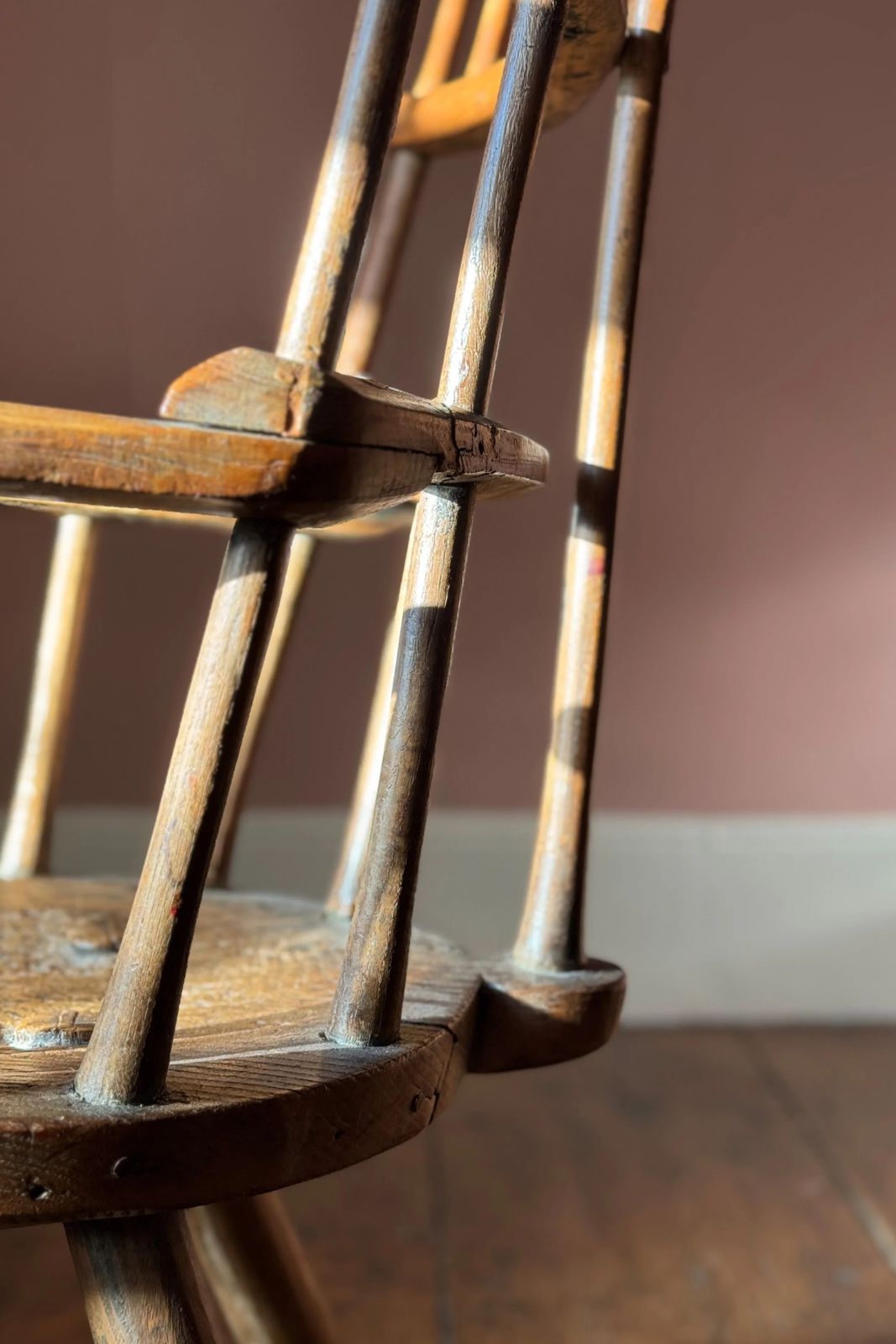 photo buy A Rare 18th Century Triple Comb Back Stick Chair