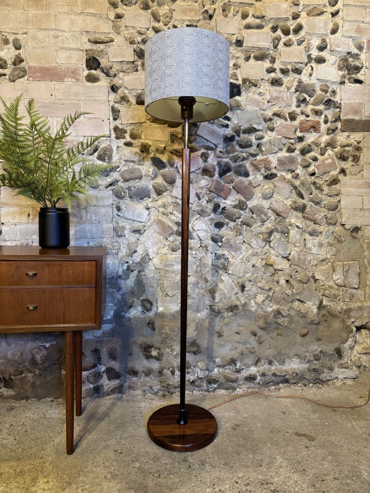 🚛 Vintage Mid Century Rosewood Danish/Scandinavian Floor Standard Lamp Retro