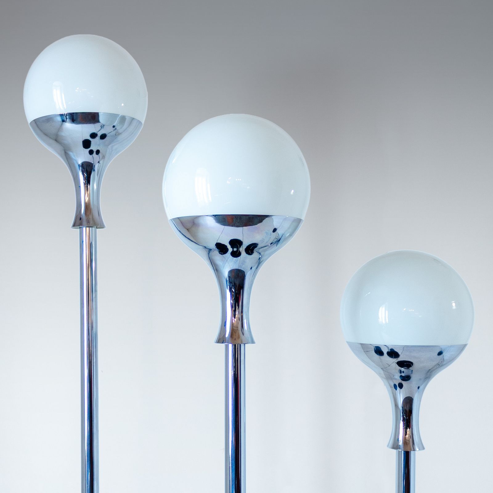 Set Of Three Vintage Floor Lamps, Italian Design In The Style Of Artemide, 1970s photo vintage