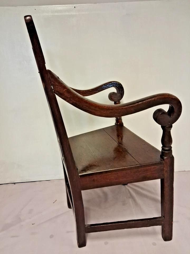 photo vinterior Antique Georgian 18th Century Provincial Elbow Chair Deep With Patina