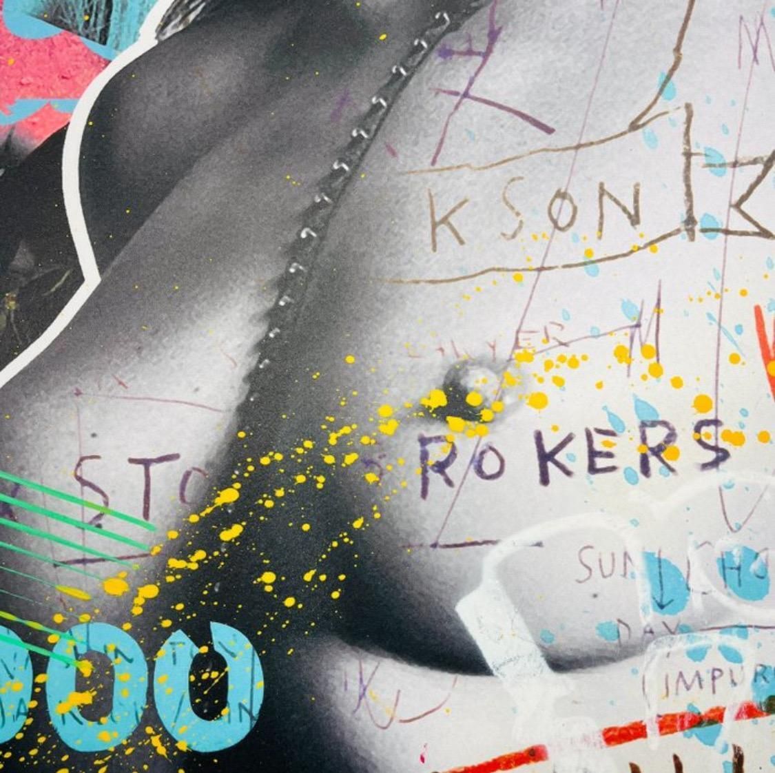 Kate Moss, A Street Art Mixed Media On Paper, Embellished By Hand By Airoh photo Art