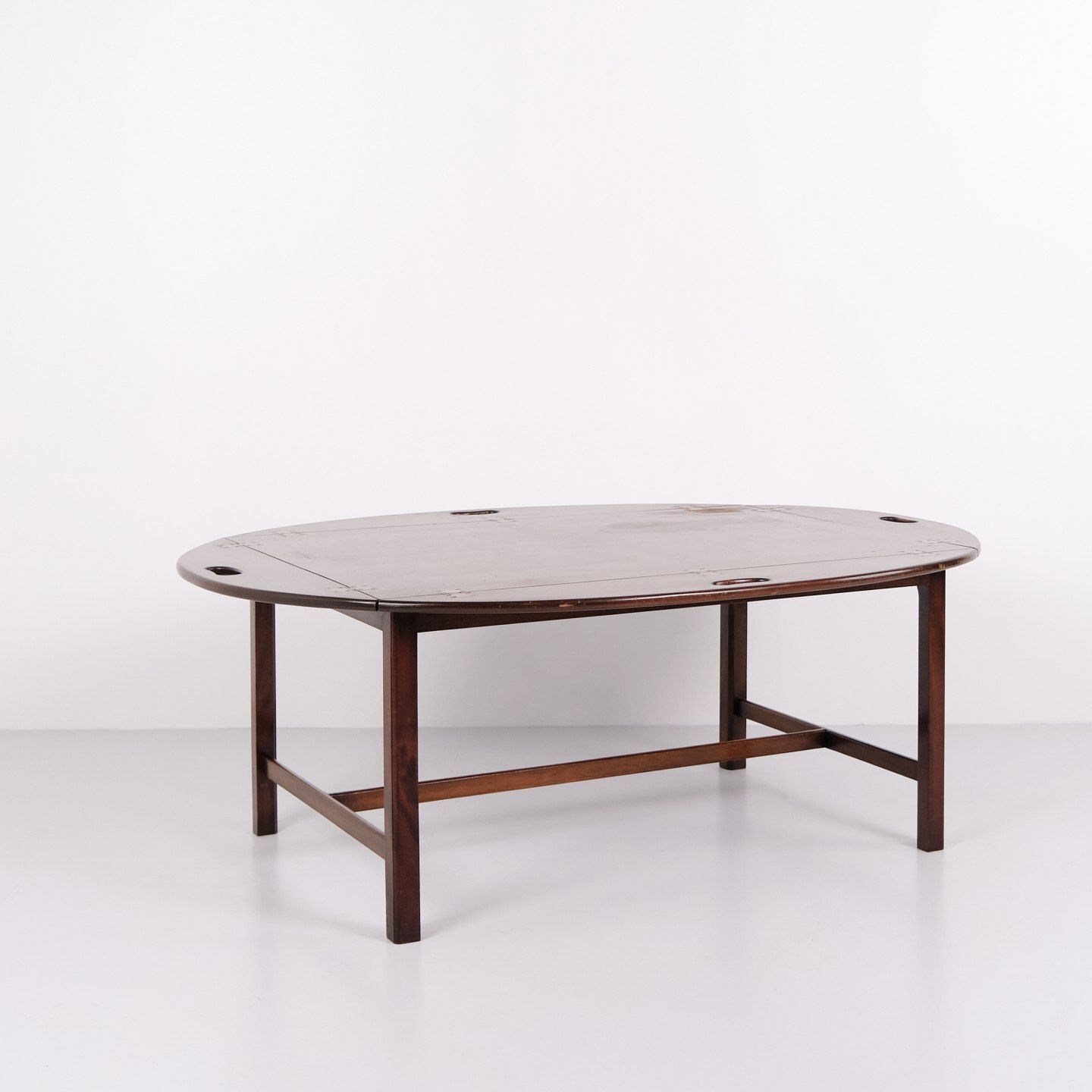 Butler Table Coffee Table In Mahogany With Brass Fittings From The 1930s photo for sale