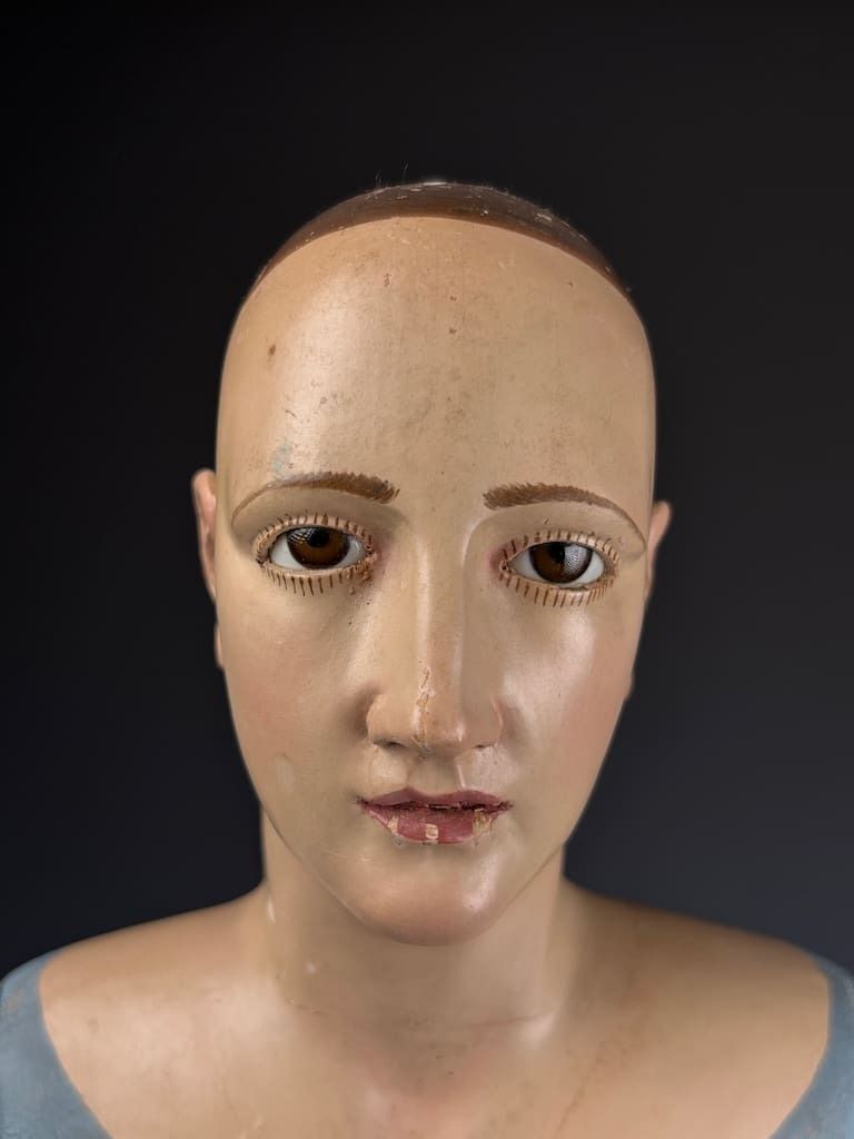 Mid 18th Century Italian Polychrome & Gesso Santos Figure (Female Saint) photo buy