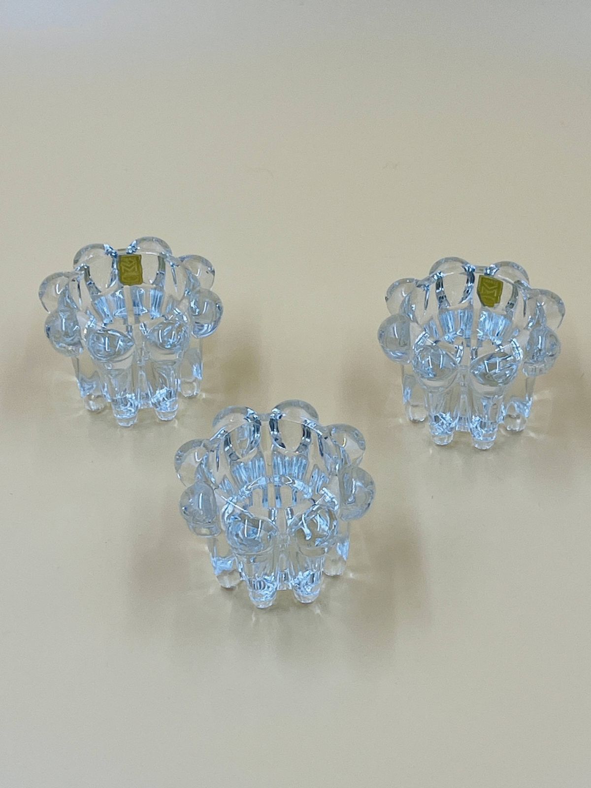 Home Decor Set Of 3 Vintage Glass Candle Holders – Glassware From Reims photo