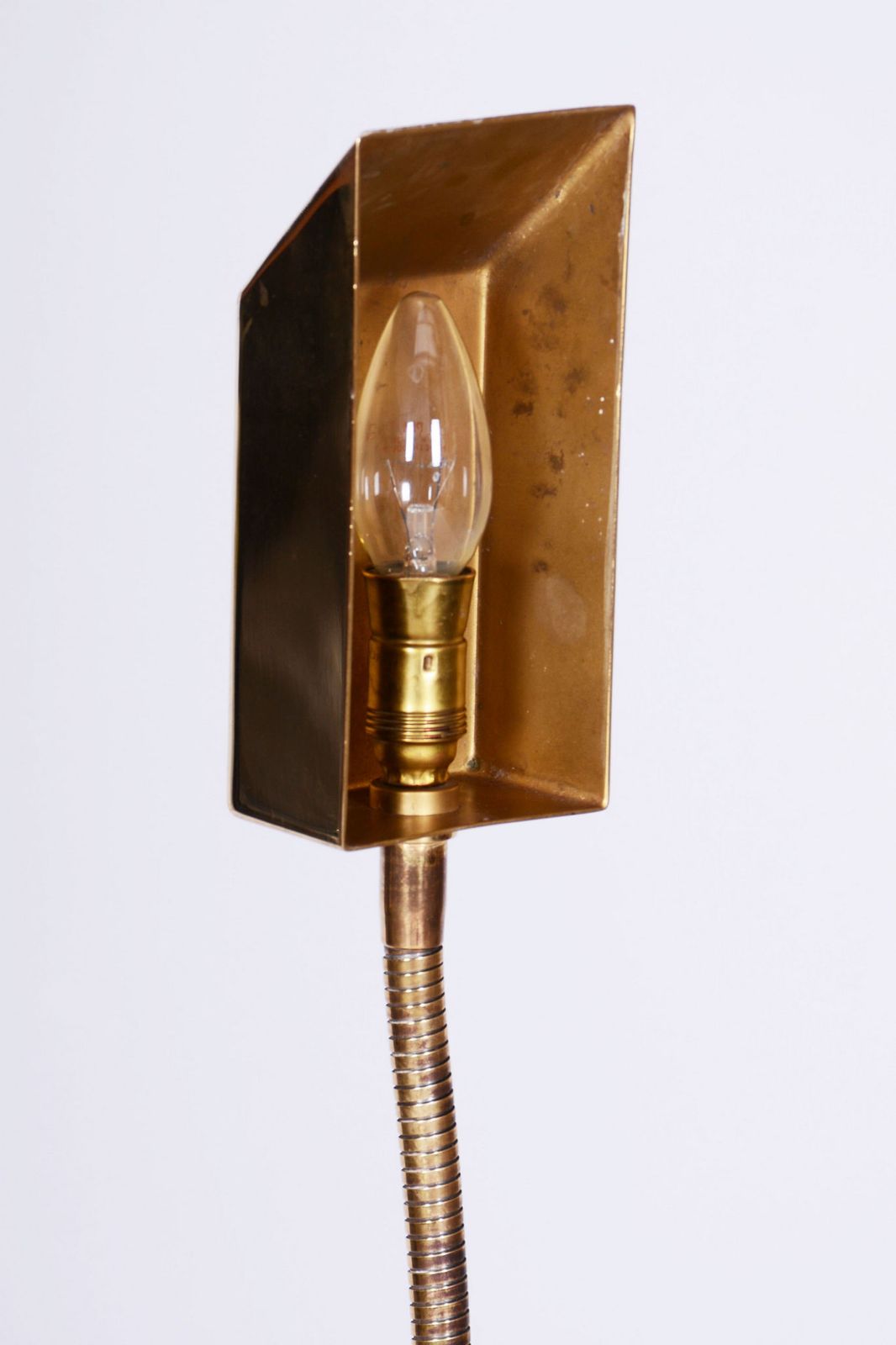Original Mid Century Floor Lamp, Brass, Elecrical Revision, Germany, 1970s photo vintage