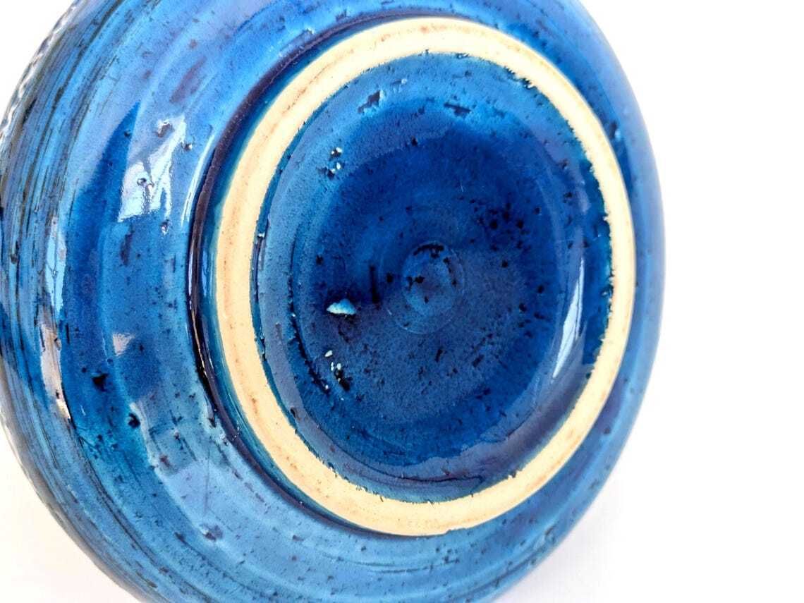 150.0 Bitossi Rimini Blu Ceramic Vase, Aldo Londi Mid Century Italian Design photo