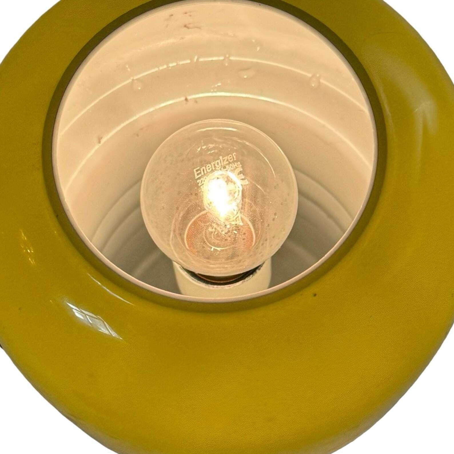 photo for sale Vintage Scandinavian   Mouth Blown Glass Lamp With Chrome Detailing   Forrest Green And White Inside   Two In Stock!   Rare And In Top Condition