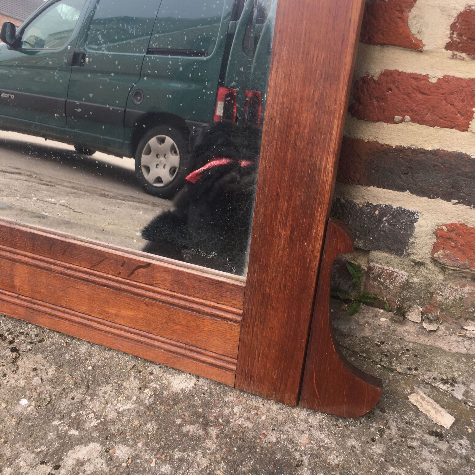 Houten Spiegel Met Geslepen Rand photo furniture