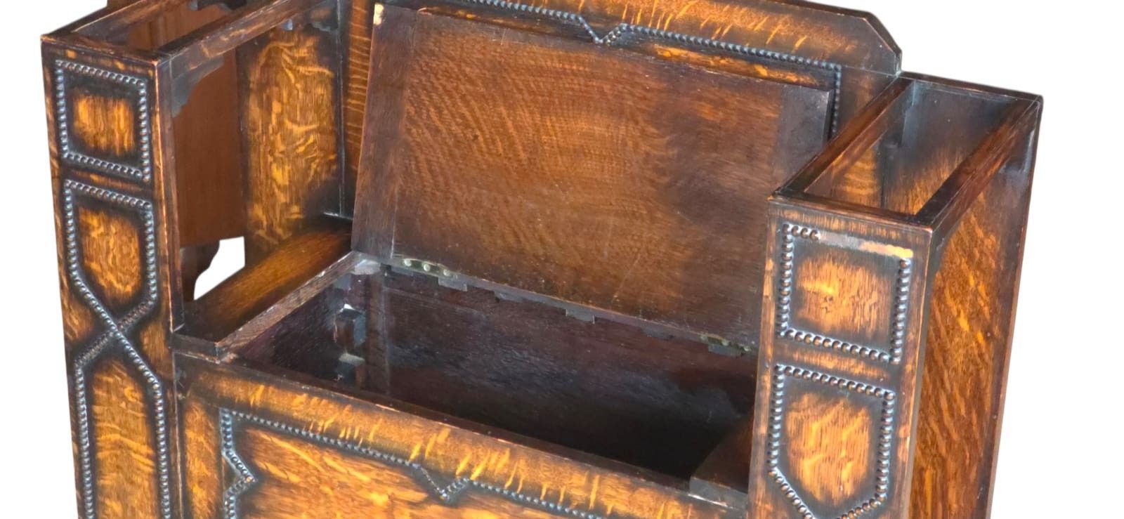 Vintage 1930s Oak Monk’s Bench Hall Settle With Umbrella Stands Jacobean Style photo 275.0
