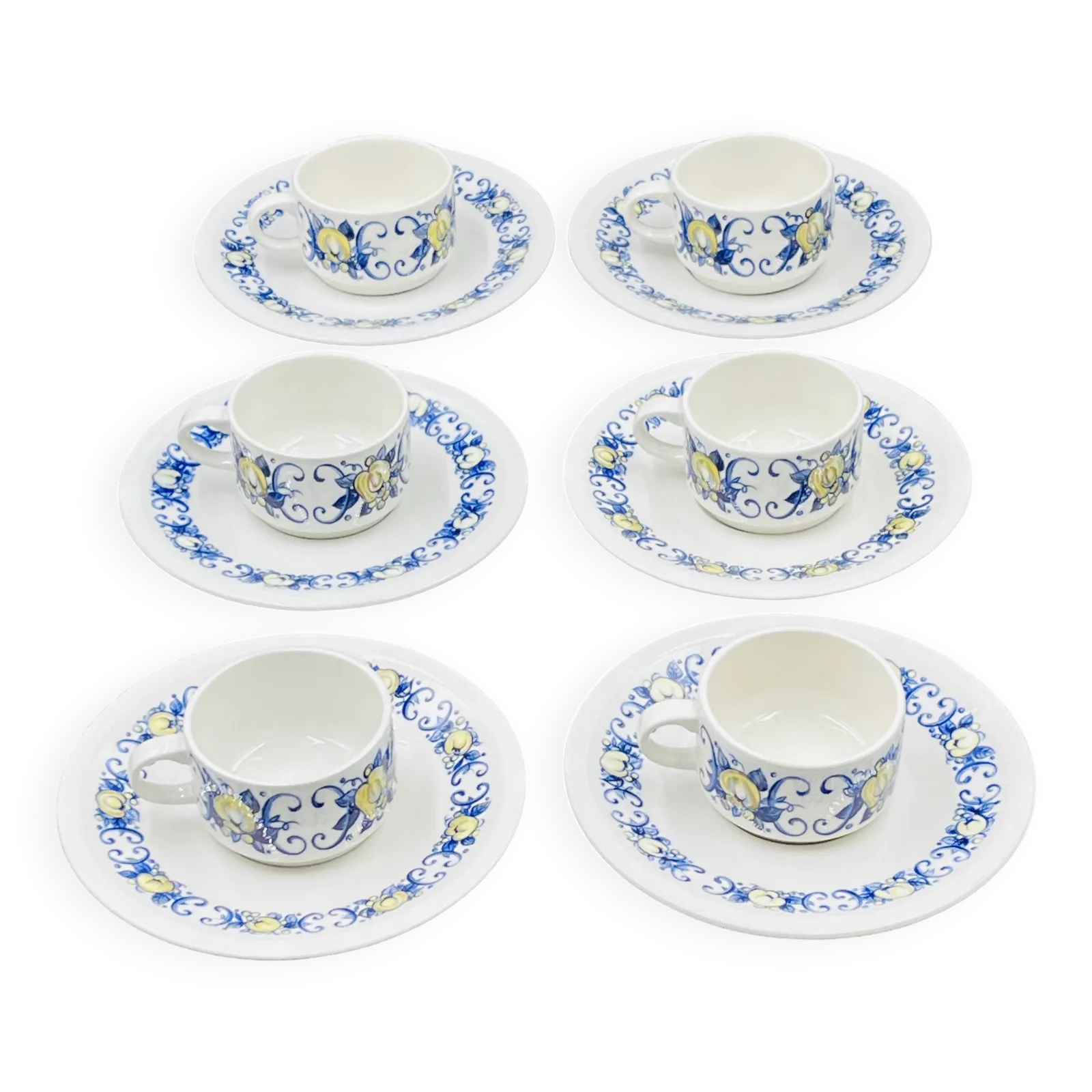 Set Of 6 Villeroy & Boch Espresso Cups And 6 Saucers – Cadiz Pattern