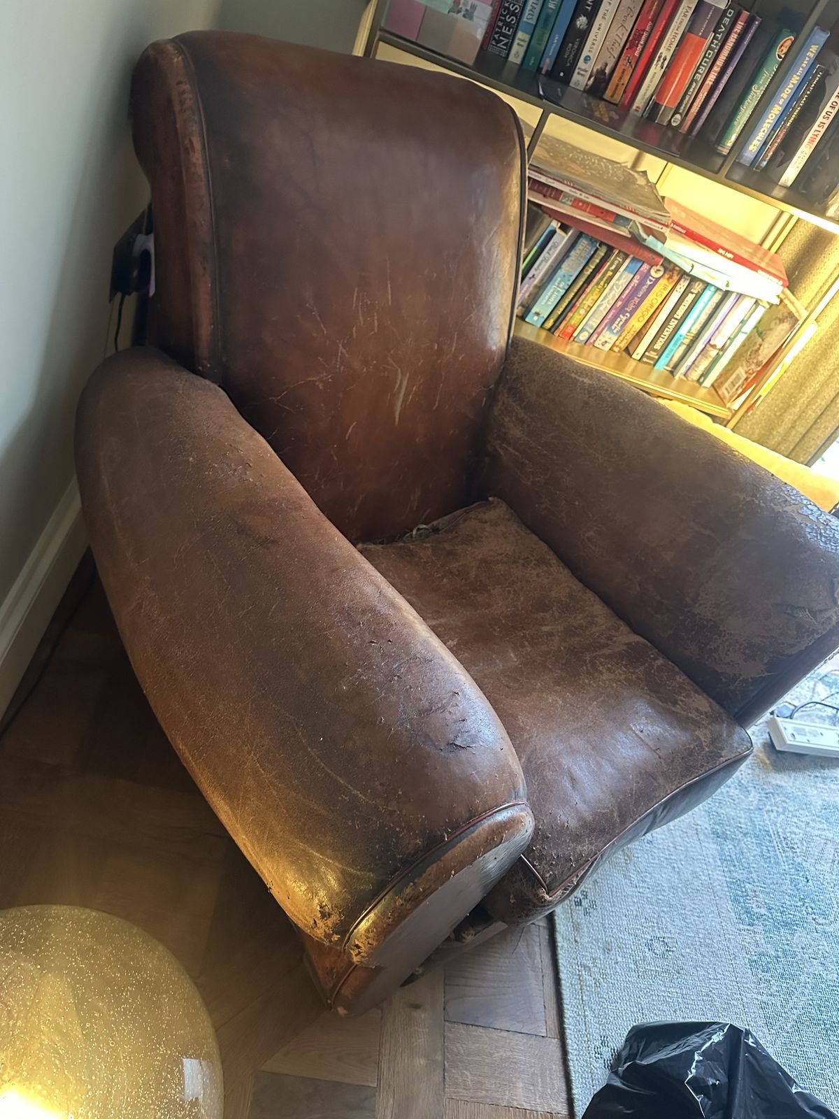 French Art Deco Faux Leather Club Chair photo for sale
