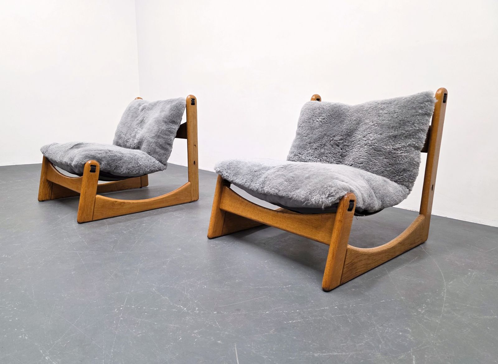5000.0 Set Of Five   Carl Straub Lounge Chairs In Sheep Wool, Germany, 1970s photo