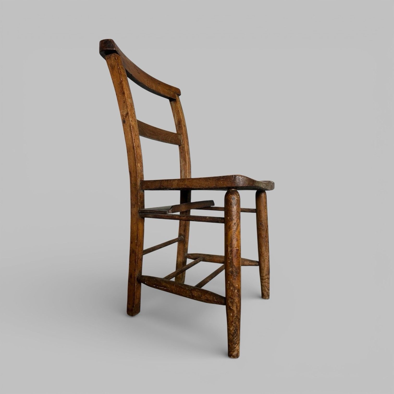 Antique Elm Church Chair – Rustic English Chapel Chair photo furniture