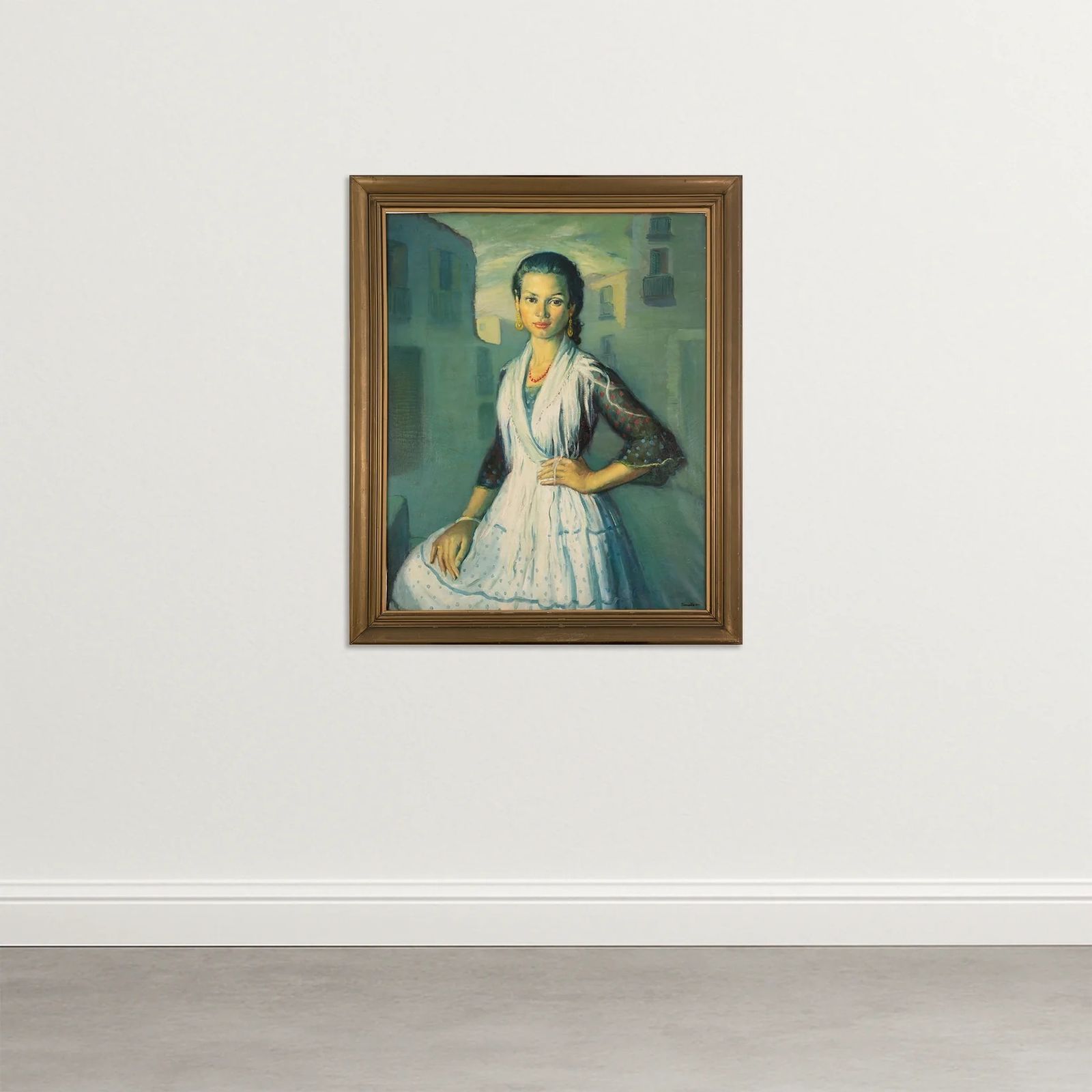 "Gipsy   Rosario" Of Montjuich   José Lamuño   Framed Oil On Canvas photo furniture