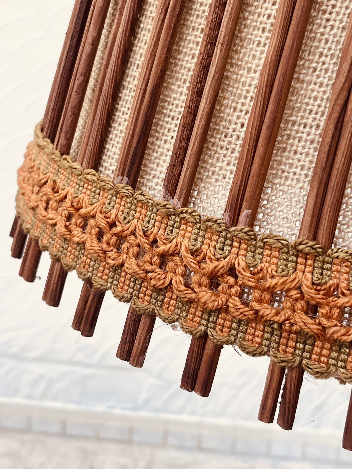 Hanglamp Van Jute En Hout, Ca. Jaren 1970. photo 86.0