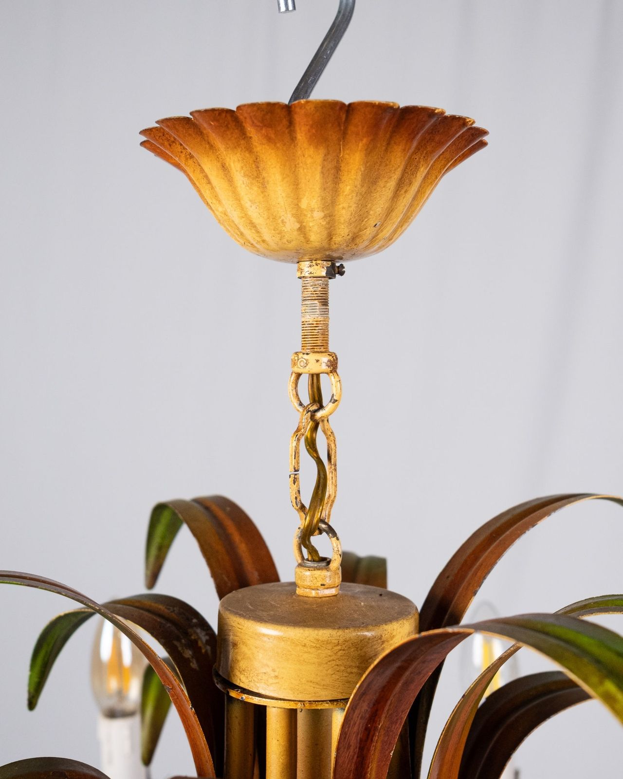 Italian Faux Bamboo Chandelier, Made In Italy, 1960s photo vinterior