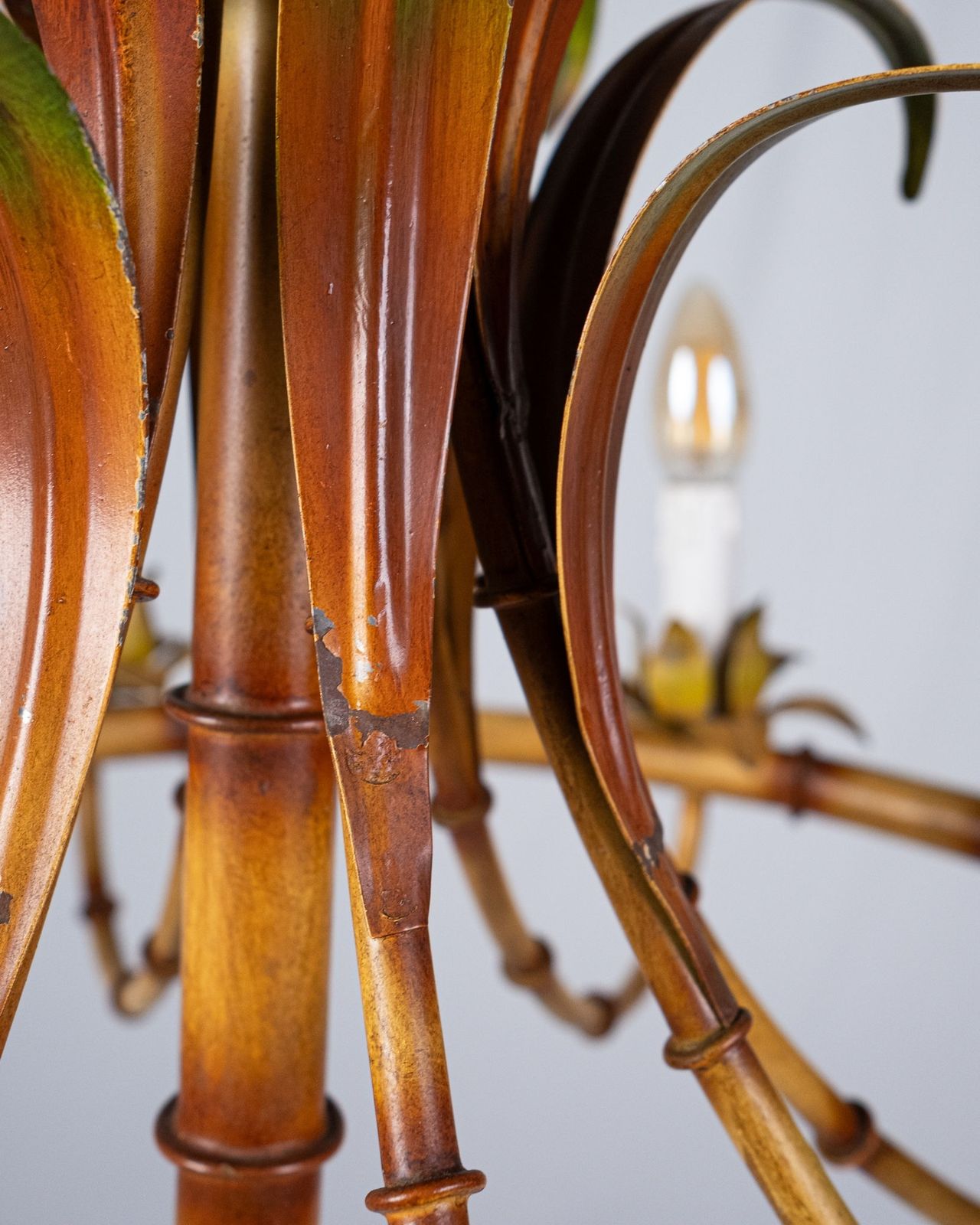 photo buy Italian Faux Bamboo Chandelier, Made In Italy, 1960s
