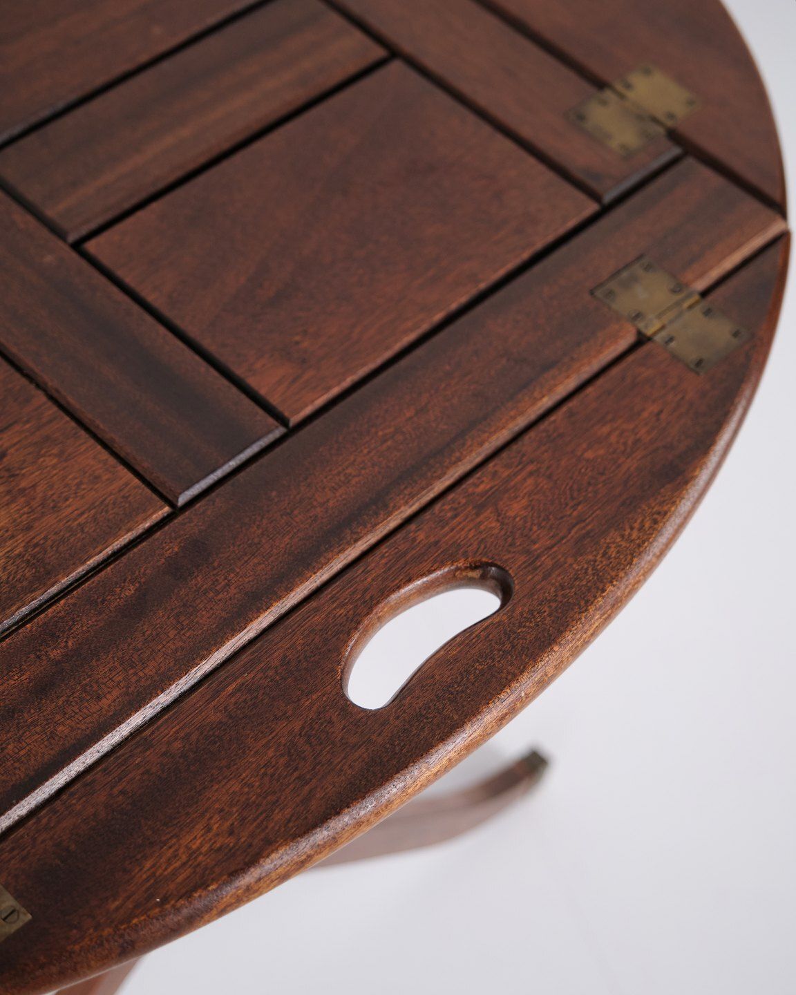 Butler's Table In Mahogany With Brass Fittings From The 1940s photo vinterior