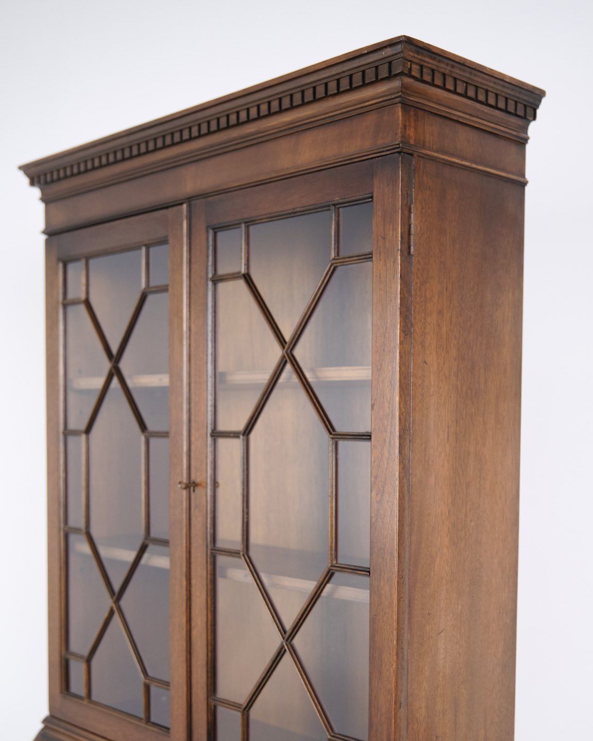 Secretary With Desk And Display Case In Mahogany, English Style, 1890 photo vinterior