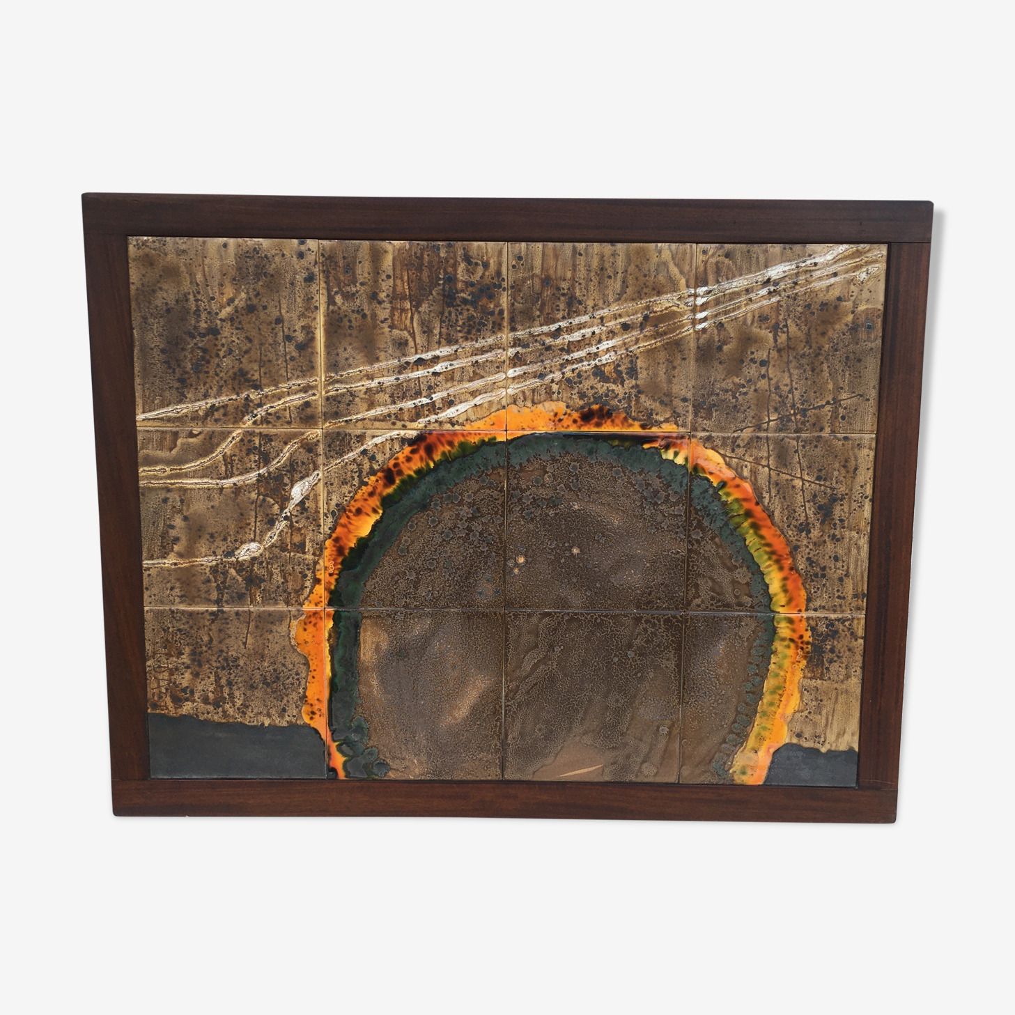 Wandkeramiek Met Houten Lijst
