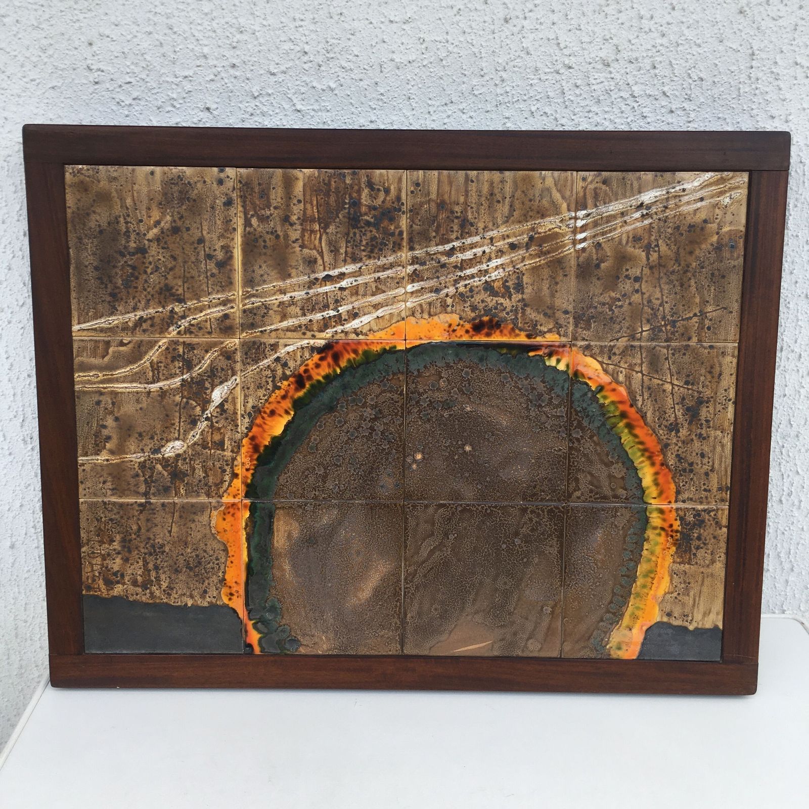 photo vinterior Wandkeramiek Met Houten Lijst