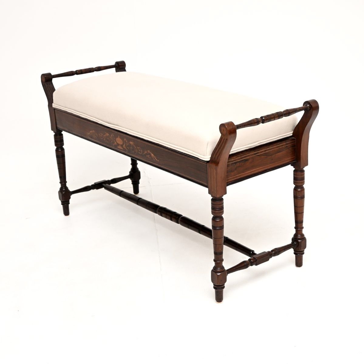 Antique Victorian Inlaid Rosewood Piano Duet Stool photo buy