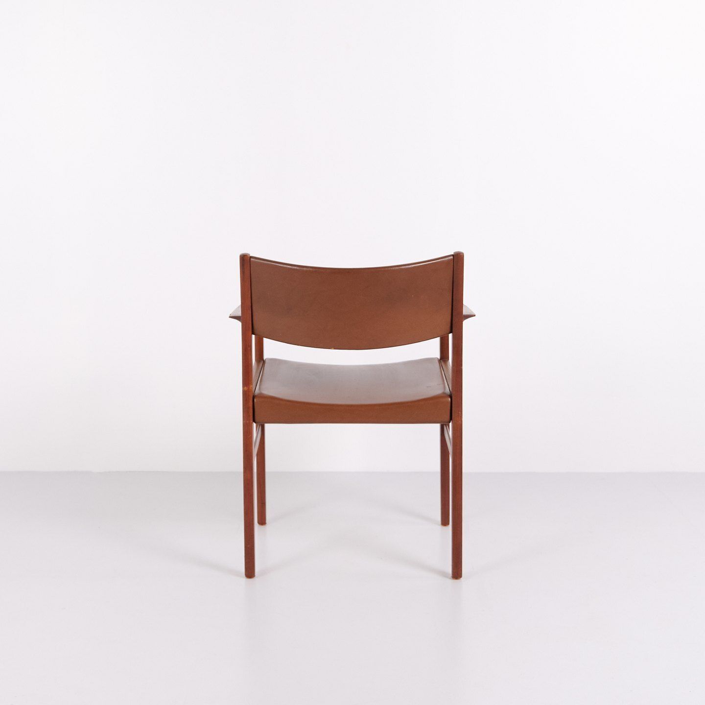 Armchair   Teak Wood   Brown Leather   1960s photo Furniture