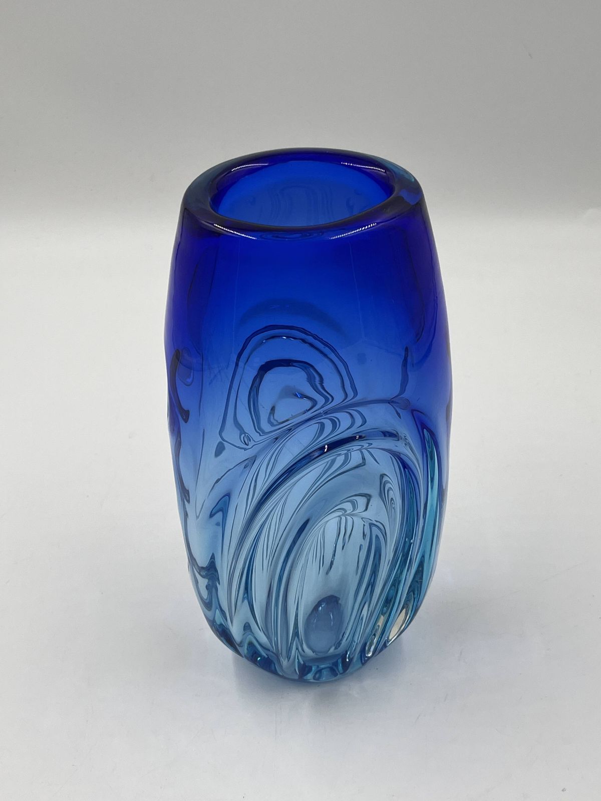 Murano Blauwe Vaas, Jaren 1980, Vintage photo furniture