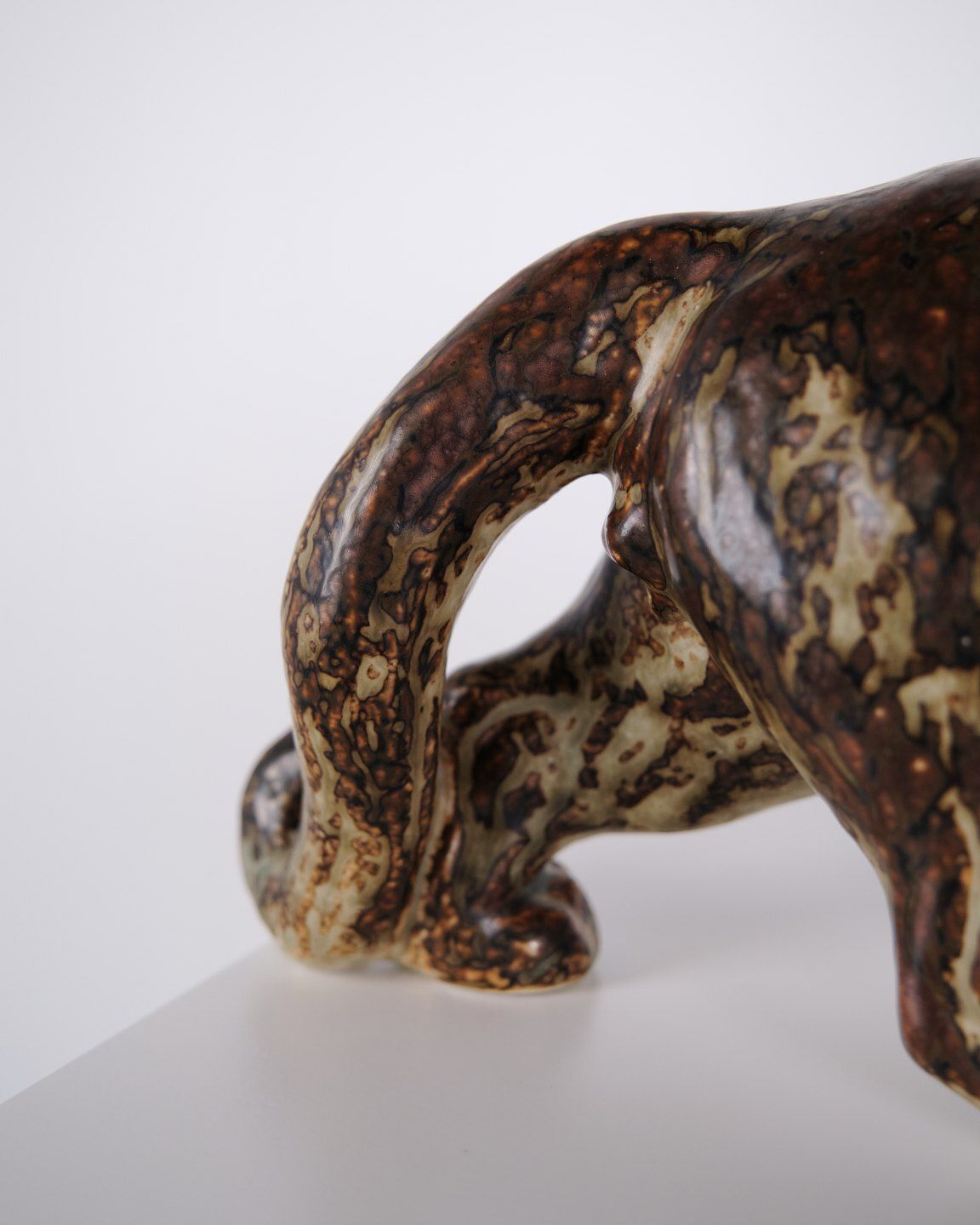 Stoneware Figurine   Panther Motif   Knud Kyhn   Royal Copenhagen   Model 20283 photo vintage