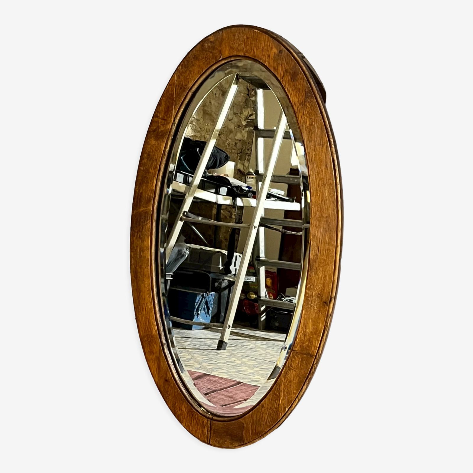 photo vinterior Ovale Houten Spiegel Met Geslepen Rand, 93x54 Cm