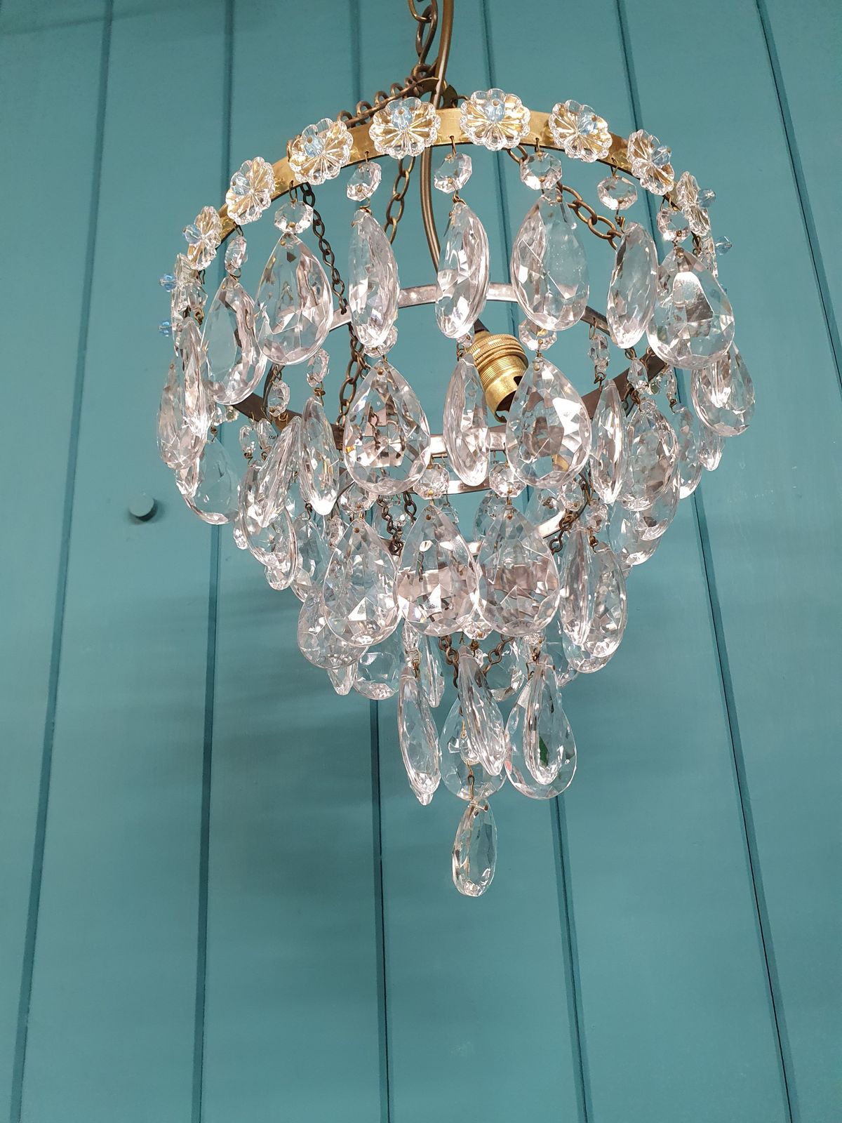 Early 20th Century Drip Chandelier 11" photo 295.0