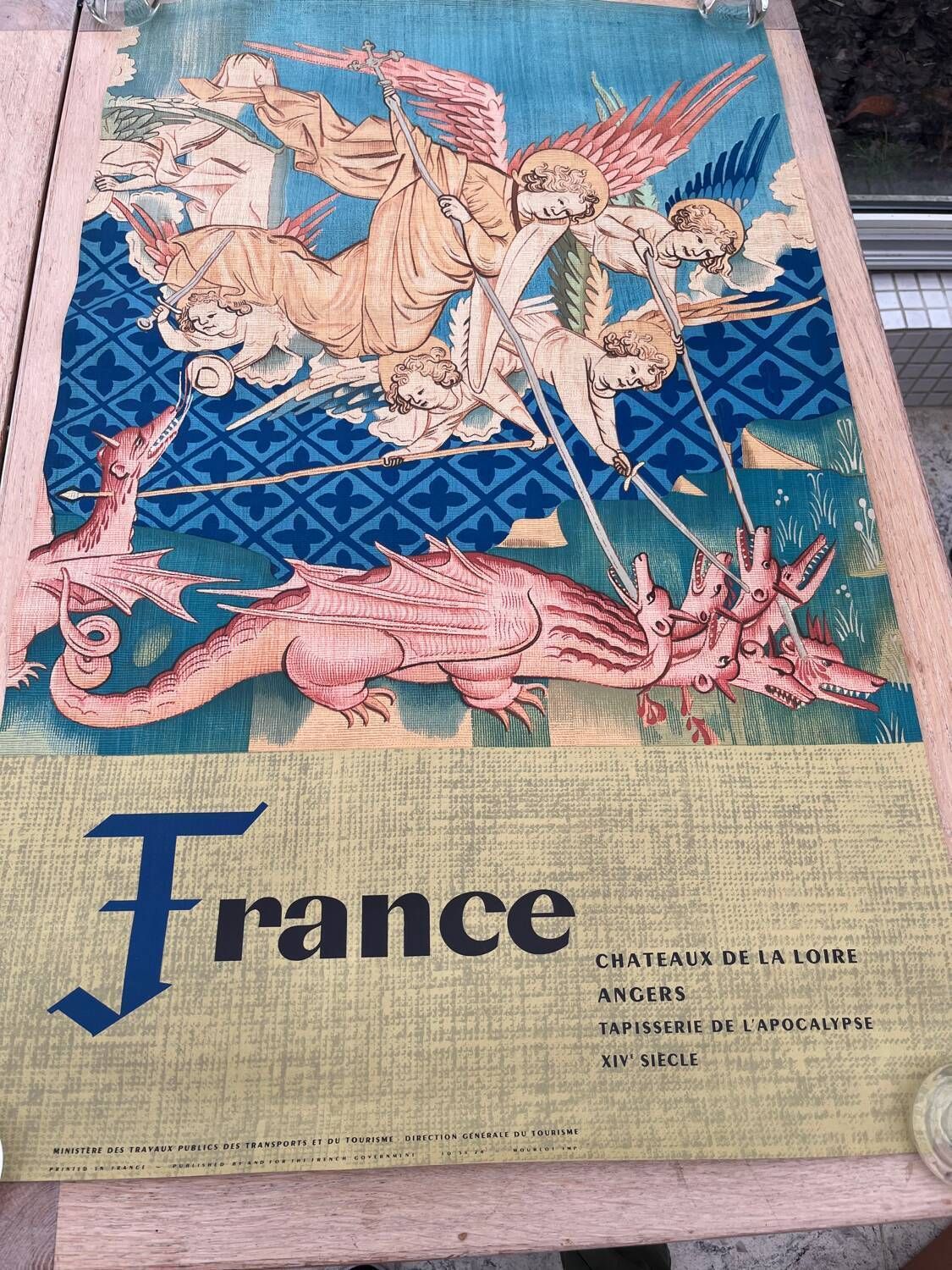Loire Valley Castle Poster, 1950s photo vintage