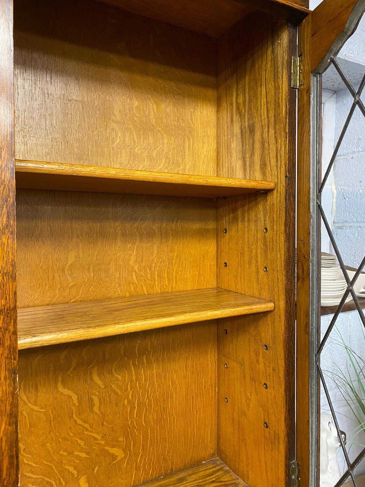 Edwardian Antique Oak Bureau Glazed Bookcase photo vinterior
