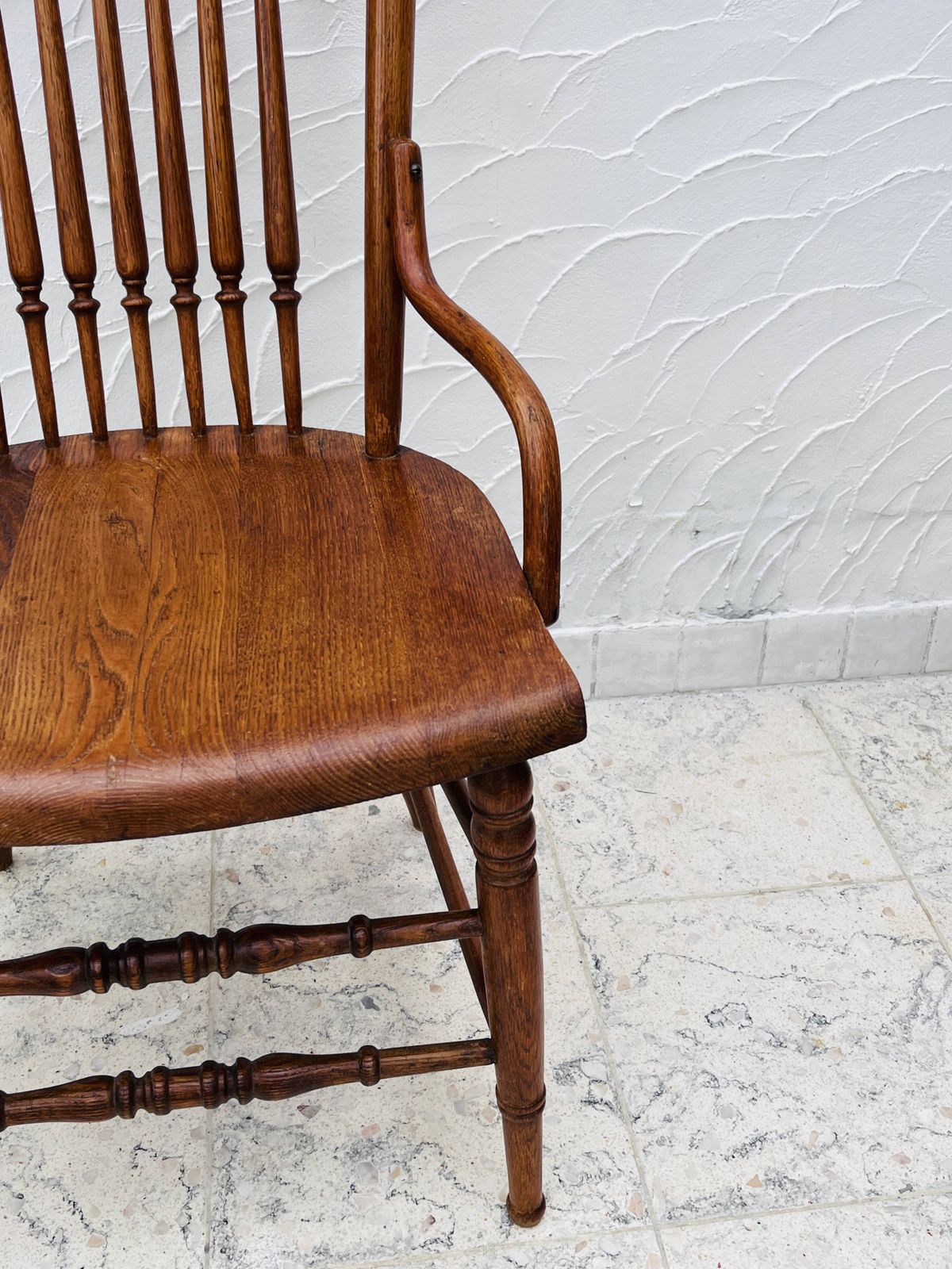 Vintage 1960s High Chair In Solid Wood, Country Chic Style photo vinterior