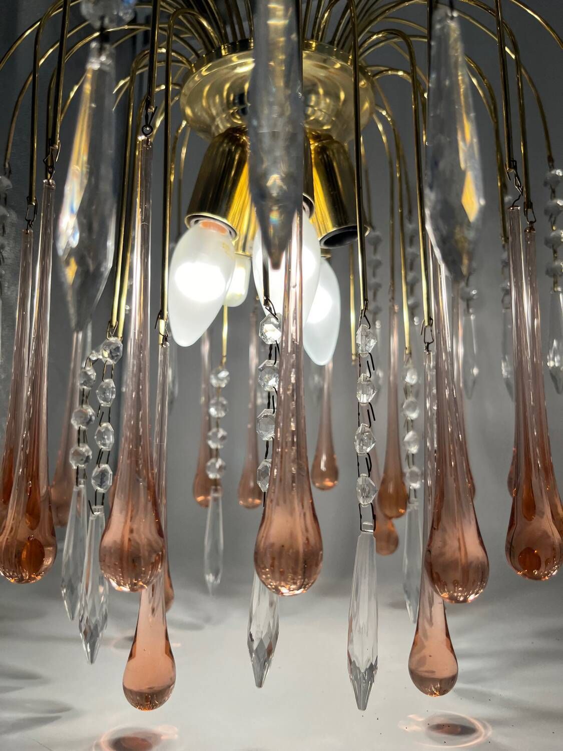 photo vintage Murano Glazen Wandkroonluchter