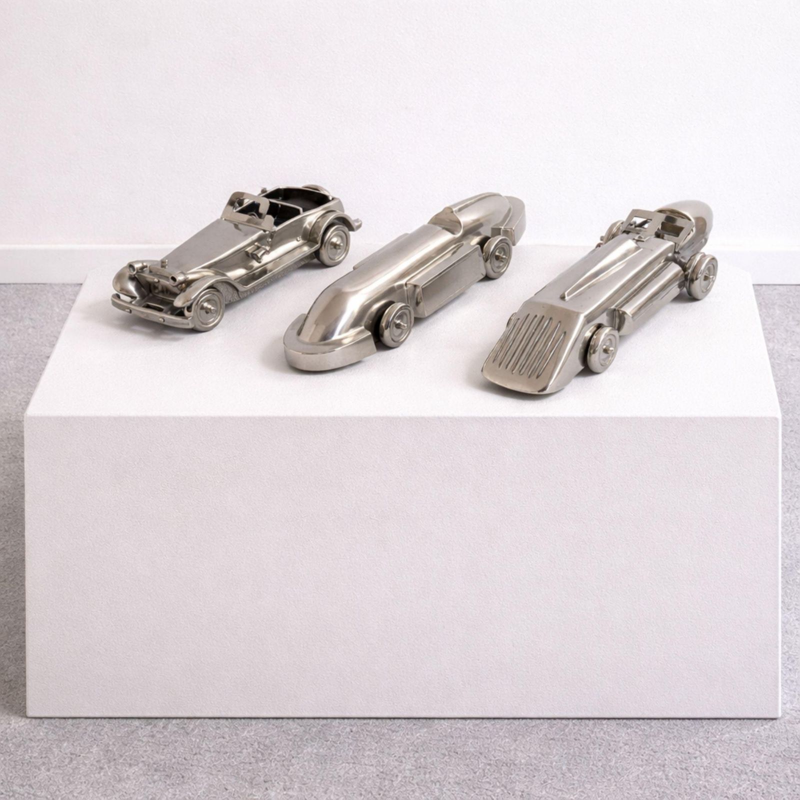 Art Deco Home Accessories Cars Futurism Decorative Cast Metal Car, Italy, 1930s photo for sale
