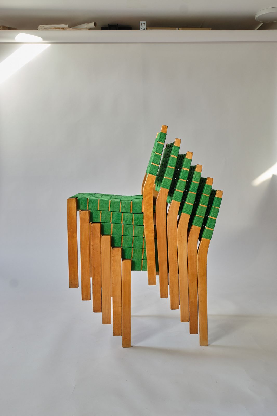 Alvar Aalto 611 Dining Chairs In Green Set Of 2