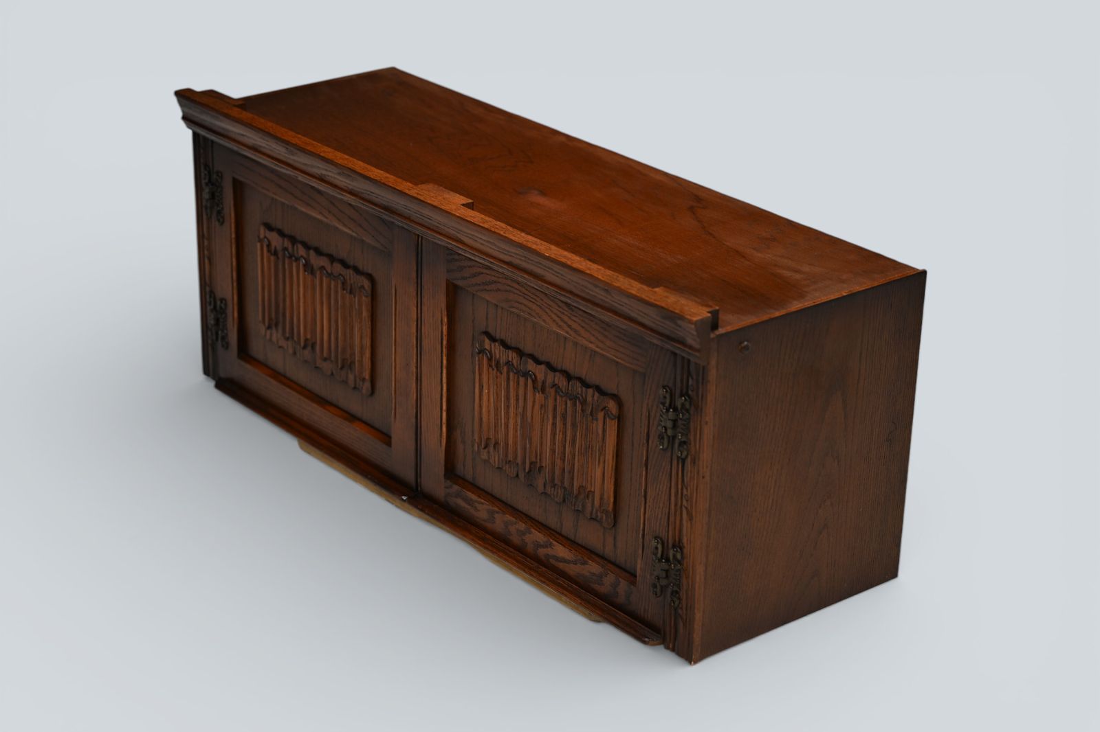 photo for sale Old Charm Wall Unit Top Box Linenfold Doors Tudor Brown Free* Uk Delivery