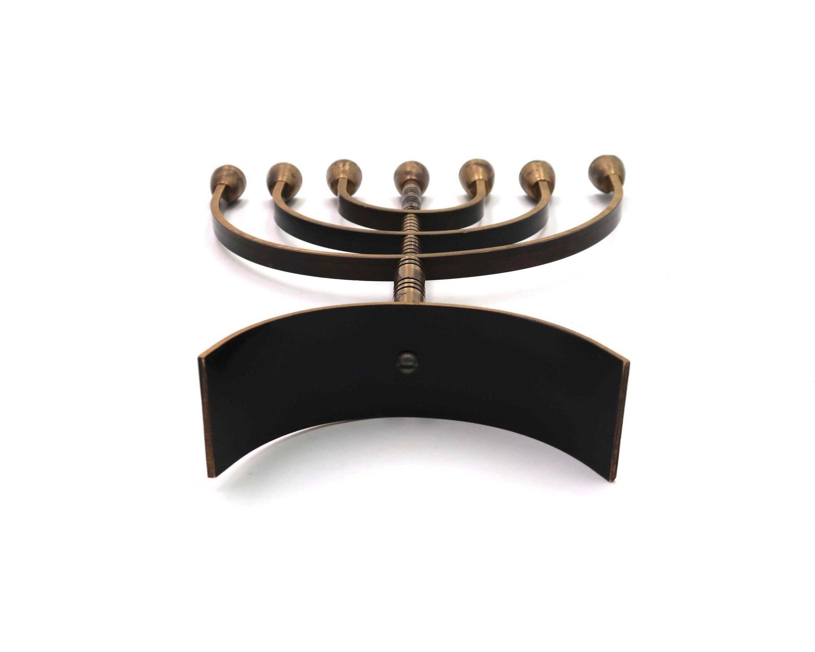 photo furniture Brass Menorah Candleholder From Jerusalem, 1960s / Israel, Candlestick, Candle Holder, Chandelier, Judaic Judaism, Hanukkah