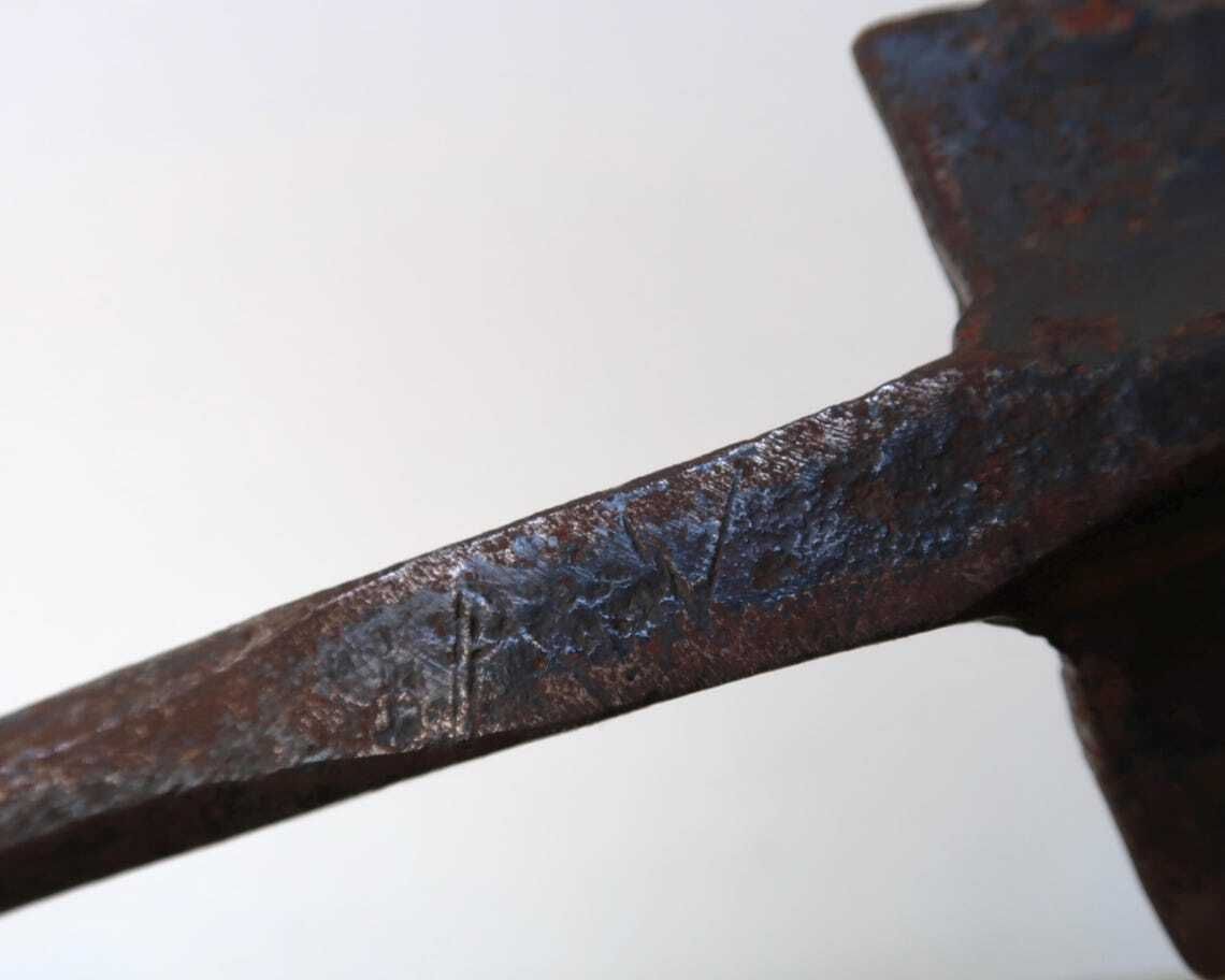 photo vinterior French Huge Brutalist Wrought Iron Candle Holder Spear By Leopold Gest,  1950s / Candleholder Minimalist Brut Brutalist  Brutalism Home Decor