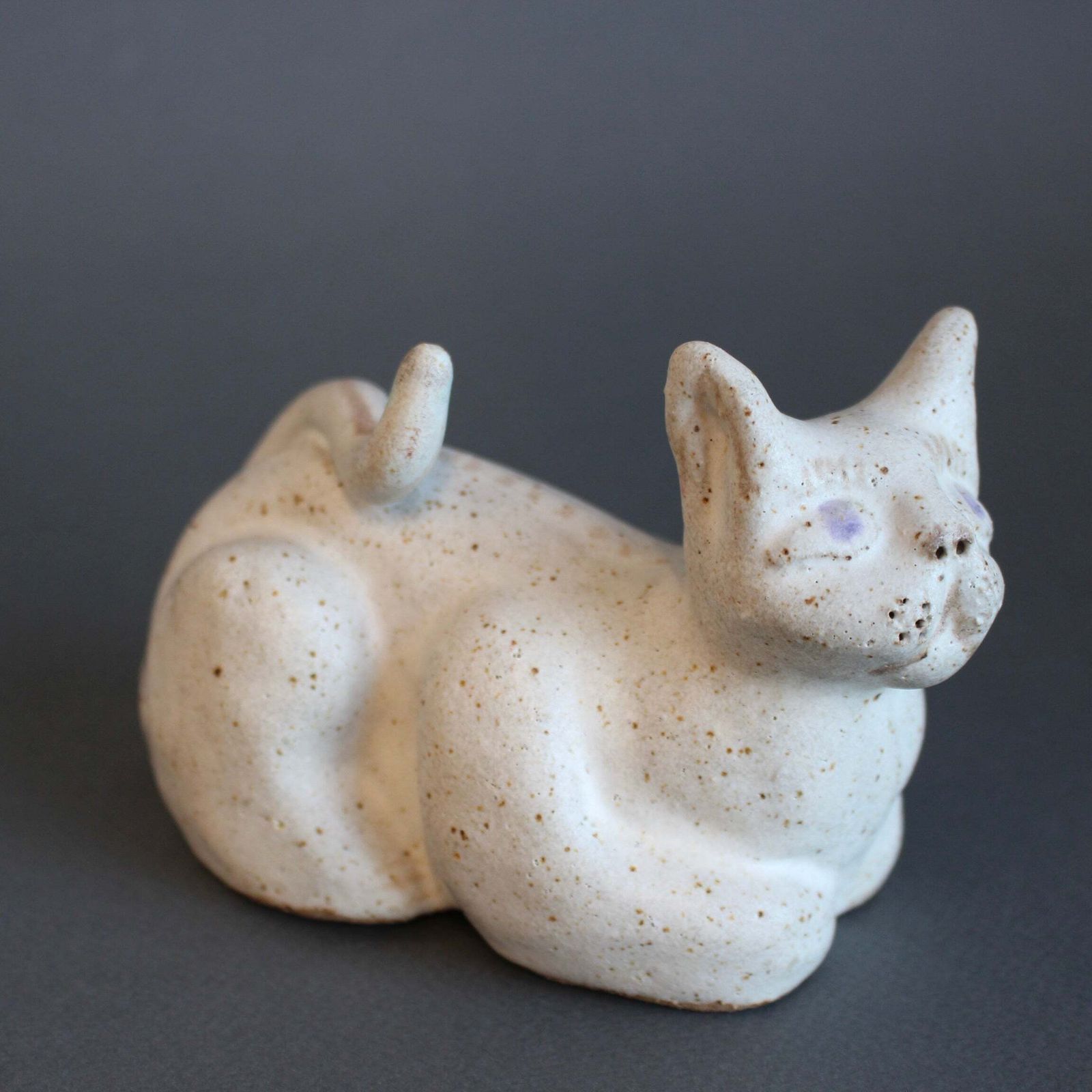 Vintage Italian Ceramic Loafing Cat By Bruno Gambone (Circa 1980s) photo vintage