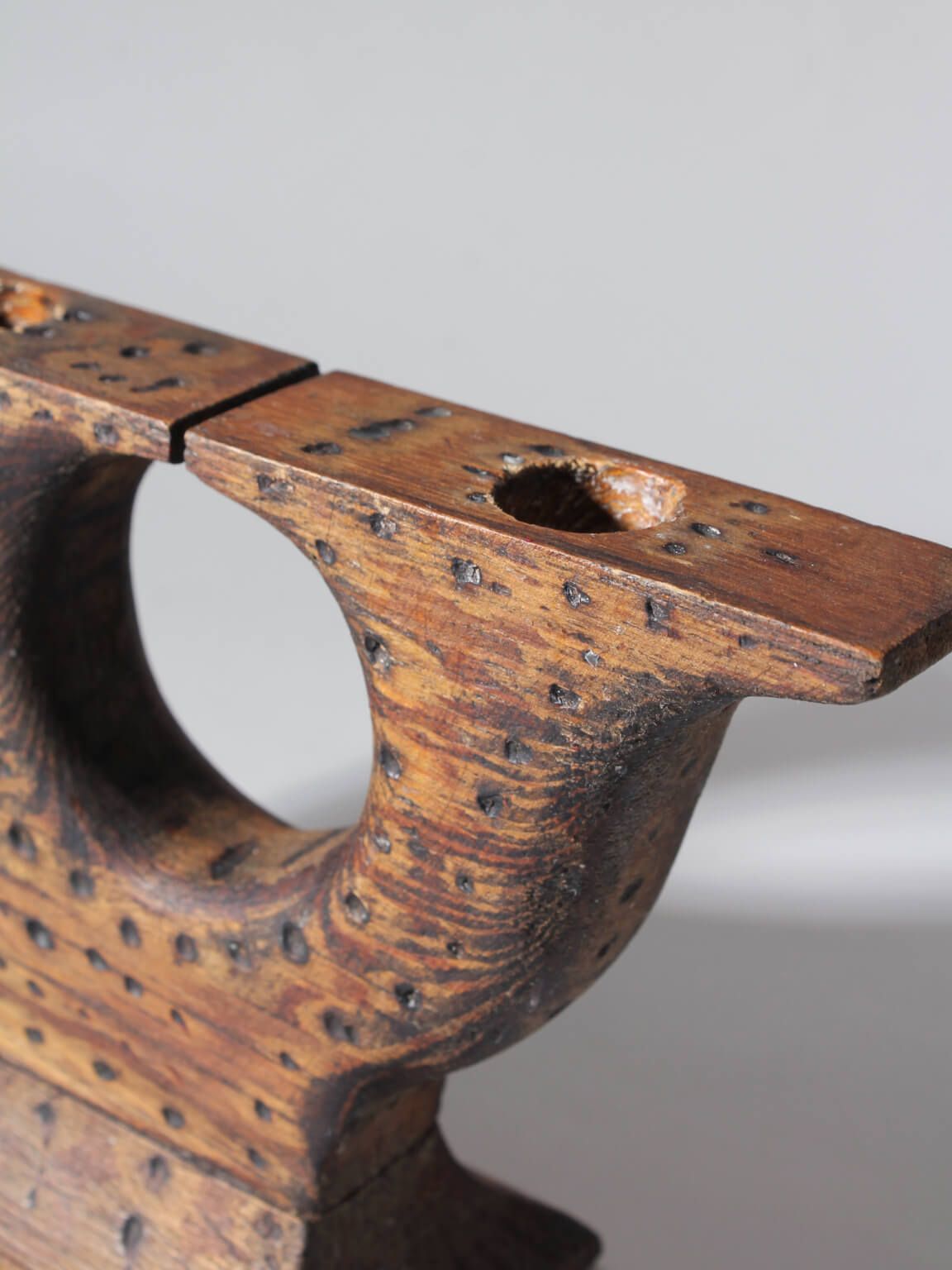 Vintage Swedish Carved Wood Candelabra photo for sale