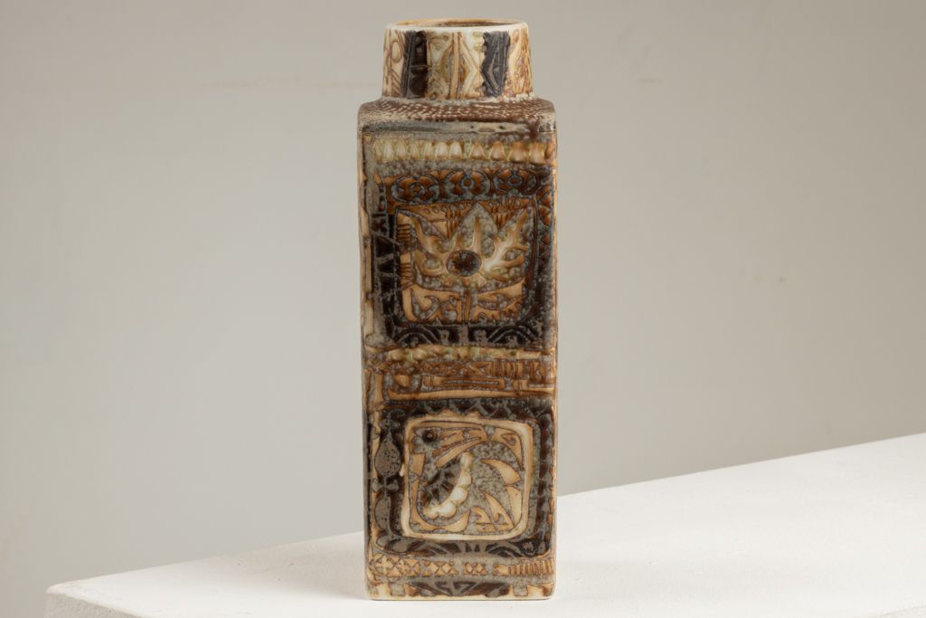 Royal Copenhagen. Small Earthenware Vase With Ethnic Decoration. Circa 1970. photo furniture